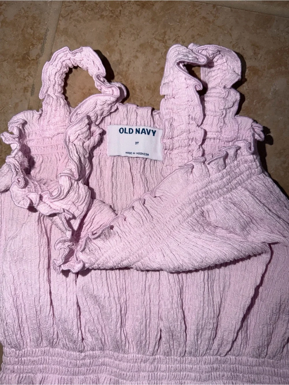 Old Navy Pastel Pink Ruffle Smocked Tank